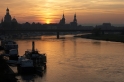 Dresden, Sonnenuntergang gegen die Altstadt